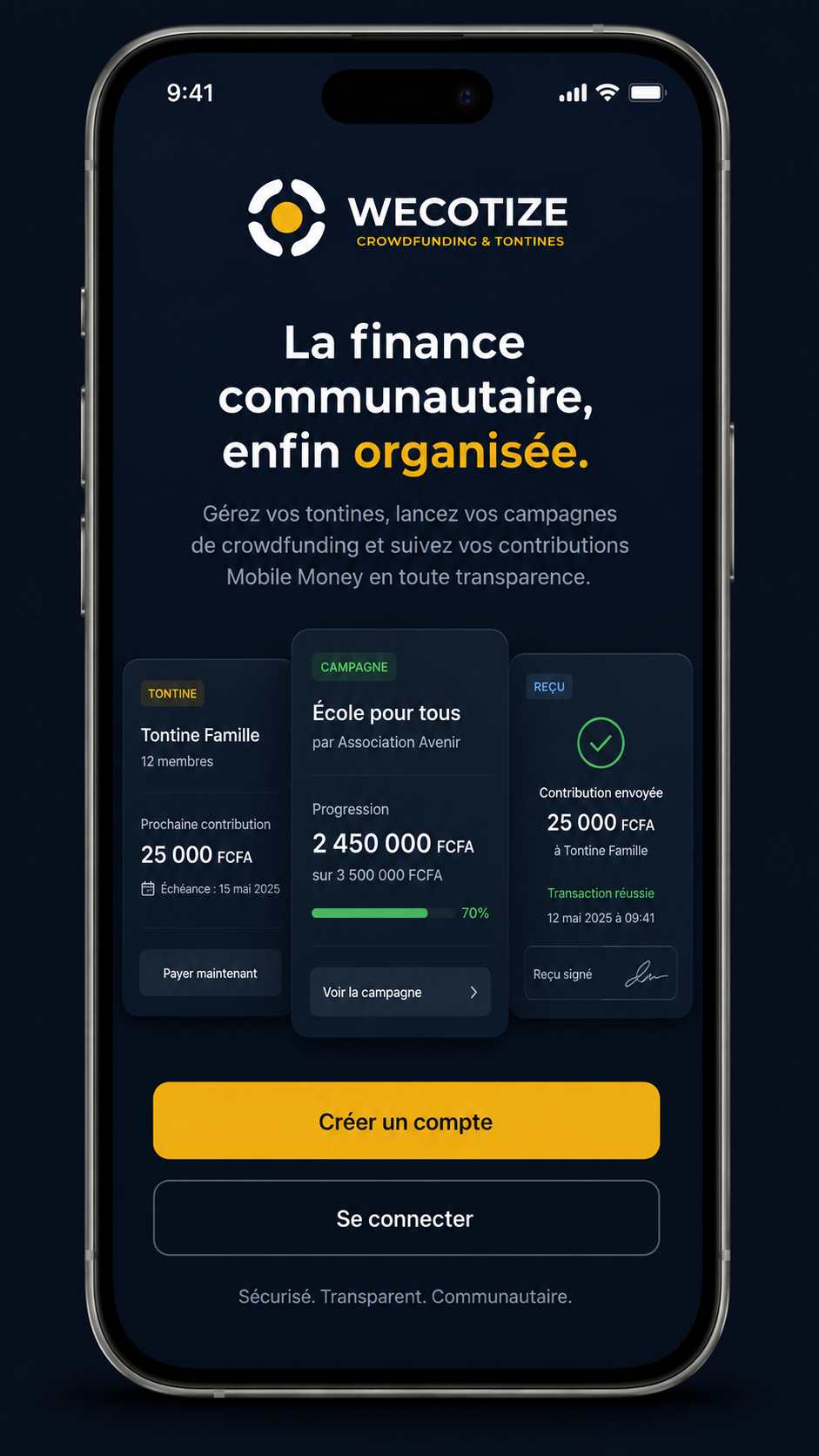 Accueil mobile WECOTIZE